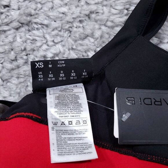 Reebok x Cardi B Bralette Logo Athletic Sports Bra Black Red Women's Size XS - Picture 6 of 6